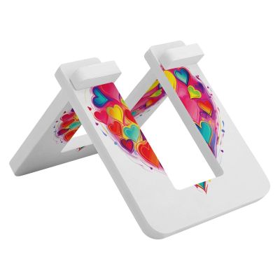 NHYDSPQ Bicycle Floor Type Parking Rack Stand,Colourful Heart Print Pvc Bike Stand,Balancing Bike Display Stand for Indoor Outdoor