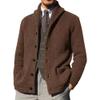 QOAAIE Mens Shawl Collar Cardigan Sweaters Button Down Loose Fit Knitwear with Pockets Open Front Sweaters Winter Outwear (Khaki,XX-Large) view 1