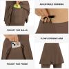 ANIVIVO Skirted Leggings for Women with Pockets, Tennis Yoga Pleated Skirt with Full Length Leggings(Brown,2XL) view 3