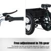 JENPECH 20" Fat Tire Tricycle for Adult, 7-Speed 3-Wheel Bike with Spacious Rear Cargo Basket, Adjustable Handlebars, Widen Seat & Dual Disc Brakes for Adluts, Seniors  Up to Load 450lbs (Black) view 3