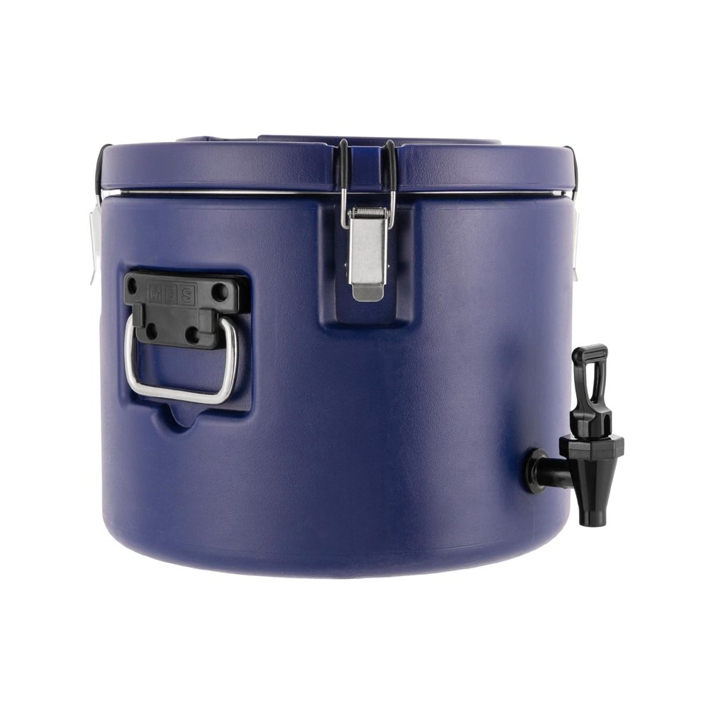 5.3 Gallon Insulated Beverage Cooler Dispenser with Stainless Steel Interior and Spout, Portable Sports Cooler for Camping, Hot Drink Dispenser for Hot Tea & Coffee, Cold Milk, Water, Juice (Blue)