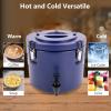 5.3 Gallon Insulated Beverage Cooler Dispenser with Stainless Steel Interior and Spout, Portable Sports Cooler for Camping, Hot Drink Dispenser for Hot Tea & Coffee, Cold Milk, Water, Juice (Blue) view 3