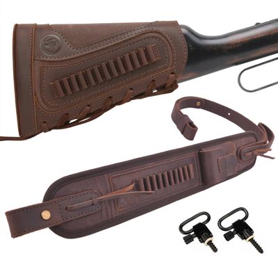 1 Set of Gun Buttstock Cheek Rest Pad with Shell Holder Sling for .22lr .22mag .17hmr