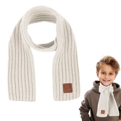 Abeillo Warm Kids Winter Knit Scarves Soft Knitted Neck Warmer Scarf Warm Scarves Wrap for Boys Girls (Beige)