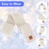 Abeillo Warm Kids Winter Knit Scarves Soft Knitted Neck Warmer Scarf Warm Scarves Wrap for Boys Girls (Beige) view 4
