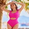 AI'MAGE One Piece Swimsuit Women 2026 Tummy Control Bathing Suits Cutout Scoop Neck Swimwear Push Up Swim Suit Rose Pink M view 2