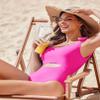 AI'MAGE One Piece Swimsuit Women 2026 Tummy Control Bathing Suits Cutout Scoop Neck Swimwear Push Up Swim Suit Rose Pink M view 4