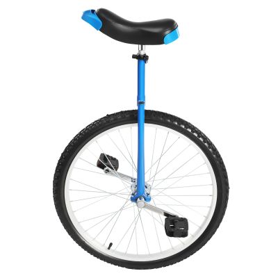 16/24 Inch Wheel Unicycle with Steel Rim, Unicycle Electric Wheel Skidproof Mountain Tire Cycling Sports Exercise with Adjustable Seat, Adults Kids Outdoor Sports Fitness Exercise Tool (24Inch Blue)