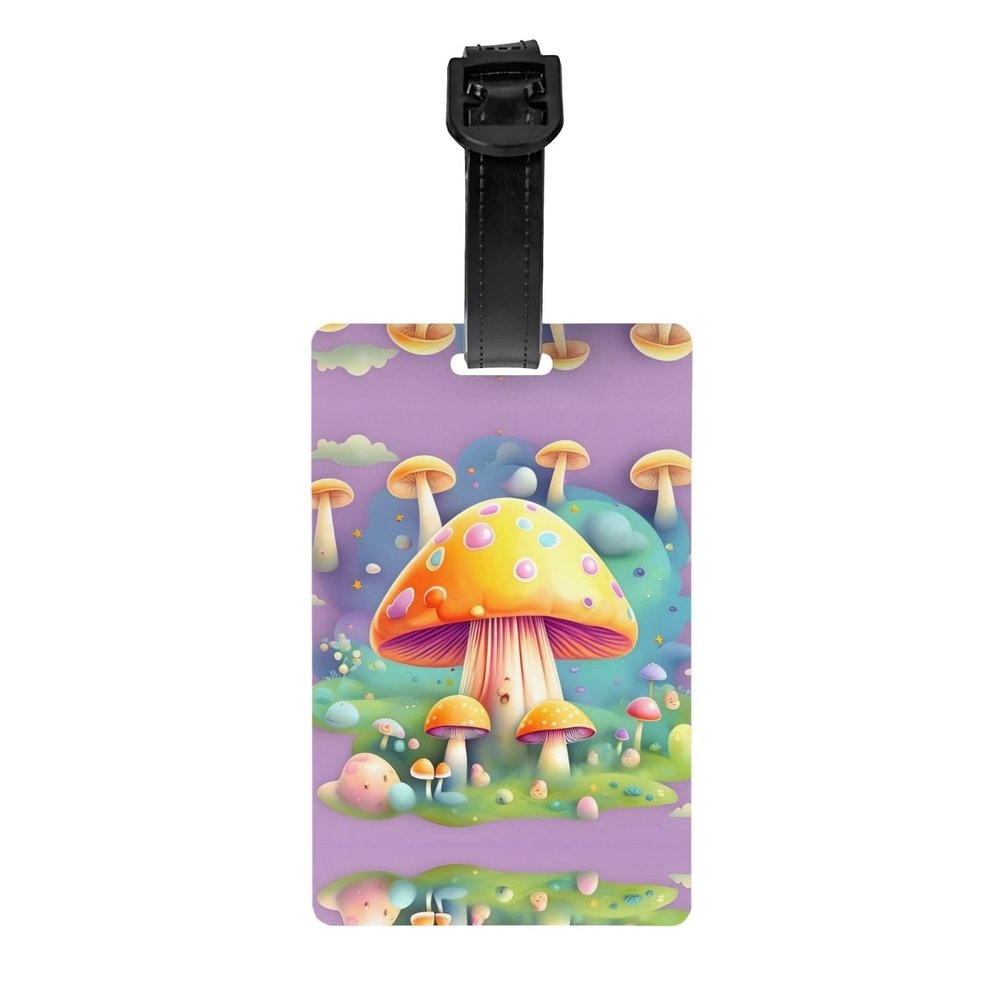 Fantasy Dream Mushroom Luggage tag, Travel Luggage tag, Children's School Bag, Sports Bag, Briefcase, Golf Bag Privacy tag