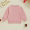Winioder Mommy and Me Matching Outfits Letter Print Crewneck Pullover Sweatshirt Long Sleeve Shirt Tops Baby Clothes (Baby,Light Pink,18-24 Months) view 3