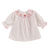 Baby Girl Valentines Day Dress Love Heart Embroidery Smocked Bubble Dress Infant Birthday Party Casual Dress Clothes (White, 18-24 Months) view 1