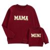 Winioder Mommy and Me Matching Outfits Letter Print Crewneck Pullover Sweatshirt Long Sleeve Shirt Tops Baby Clothes (Baby,Dark Red,2-3T) view 1