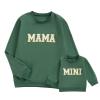 Winioder Mommy and Me Matching Outfits Letter Print Crewneck Pullover Sweatshirt Long Sleeve Shirt Tops Baby Clothes (Baby,Green,12-18 Months) view 1