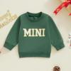 Winioder Mommy and Me Matching Outfits Letter Print Crewneck Pullover Sweatshirt Long Sleeve Shirt Tops Baby Clothes (Baby,Green,12-18 Months) view 2