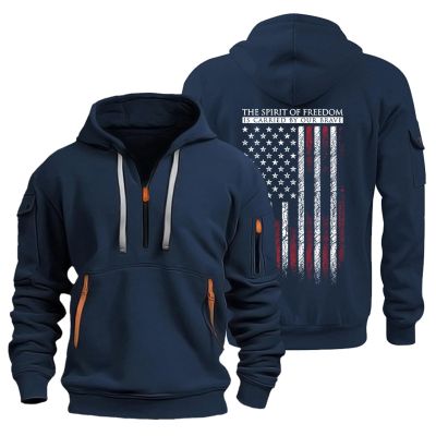 MGWTFZDL Sweaters For Men Sueter Para Hombre Tactical Sweatshirts Half Zip Hoodie Men