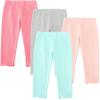 JARMAKO Toddler Girls' Cotton Pants with Lettuce Hem, 4-Pack Leggings, Pastel Dreams, 4T view 1