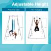 Adjustable Height Aerial Yoga Frame with Yoga Hammock, 18 FT/33 FT Aerial Silk, 550 lbs Max Capacity (Blue, 33FT) view 2