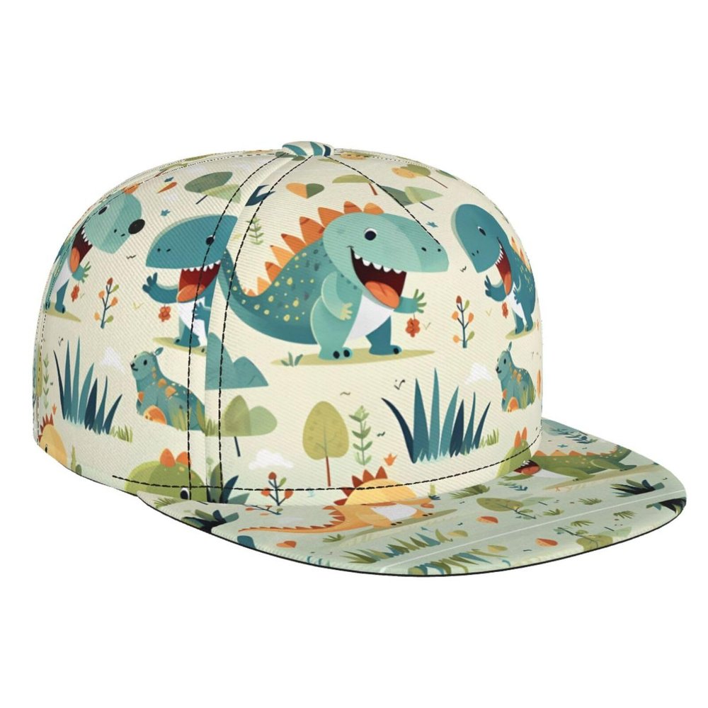 Cute Little Baby Dinosaur Casual hat, Fashion Baseball Cap, Suitable for All Seasons, Daily, Going Out, Sports Unisex Adjustable Flat Brim hat,