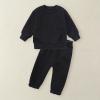 AIMAOMI Girls Casual Cotton Tracksuit Boys Fleece Lined Sweatsuit Long Sleeve Crewneck Pullover and (Black, 8-9 Years) view 3