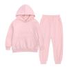 AIMAOMI Girls Boys Sweatsuits 2pc Tracksuit Athletic Hooded Sweatshirt +Jogger Sweatpants Gymnastics (Pink, 1-2 Years) view 2