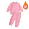 AIMAOMI 0~3 Years Neutral Outfits Toddler Baby Boy Girl Clothes Solid Color Sweatsuits Fall Winter (Pink, 5-6 Years) view 2