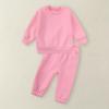 AIMAOMI 0~3 Years Neutral Outfits Toddler Baby Boy Girl Clothes Solid Color Sweatsuits Fall Winter (Pink, 5-6 Years) view 3