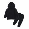 AIMAOMI Boys Girls Pullover Sweatshirts Hooded-Novelty Graphic Hoodies and Sweatpants Sets 2 Piece (Black, 12-24 Months) view 1