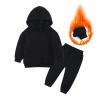 AIMAOMI Boys Girls Pullover Sweatshirts Hooded-Novelty Graphic Hoodies and Sweatpants Sets 2 Piece (Black, 12-24 Months) view 2