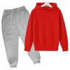 AIMAOMI Girls Boys 2 Piece Tracksuit Athletic Sweatsuits Sets Hooded Sweatshirt Jogger Sweatpants (Red, 7-8 Years) view 1