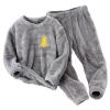 AIMAOMI Girls Fuzzy Pants Set Fleece Outfits Winter Flannel Loose Pullover Sweatshirt Top Pants (Grey, 9-10 Years)
