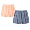 2PCS 100% Cotton Women's Boxer Briefs Loose Shorts Underwear Panties Boyshorts Soft for Seniors Middle Elderly Ladies