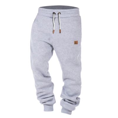Mens Cargo Sweatpants Cotton Heavyweight Thick Elastic Waist Sweatpants Big and Tall Fall Winter Workout Jogger Pants with Pockets Grey
