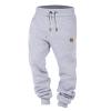 Mens Cargo Sweatpants Cotton Heavyweight Thick Elastic Waist Sweatpants Big and Tall Fall Winter Workout Jogger Pants with Pockets Grey view 1