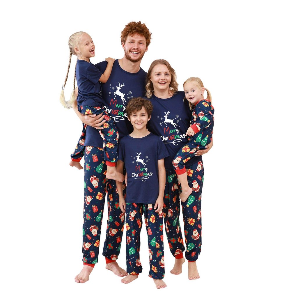 YRAETENM Christmas Pajamas for Family Family Xmas Matching Pajama Sets Short Sleeve Tee and Bottom Loungewear Holiday Jammies