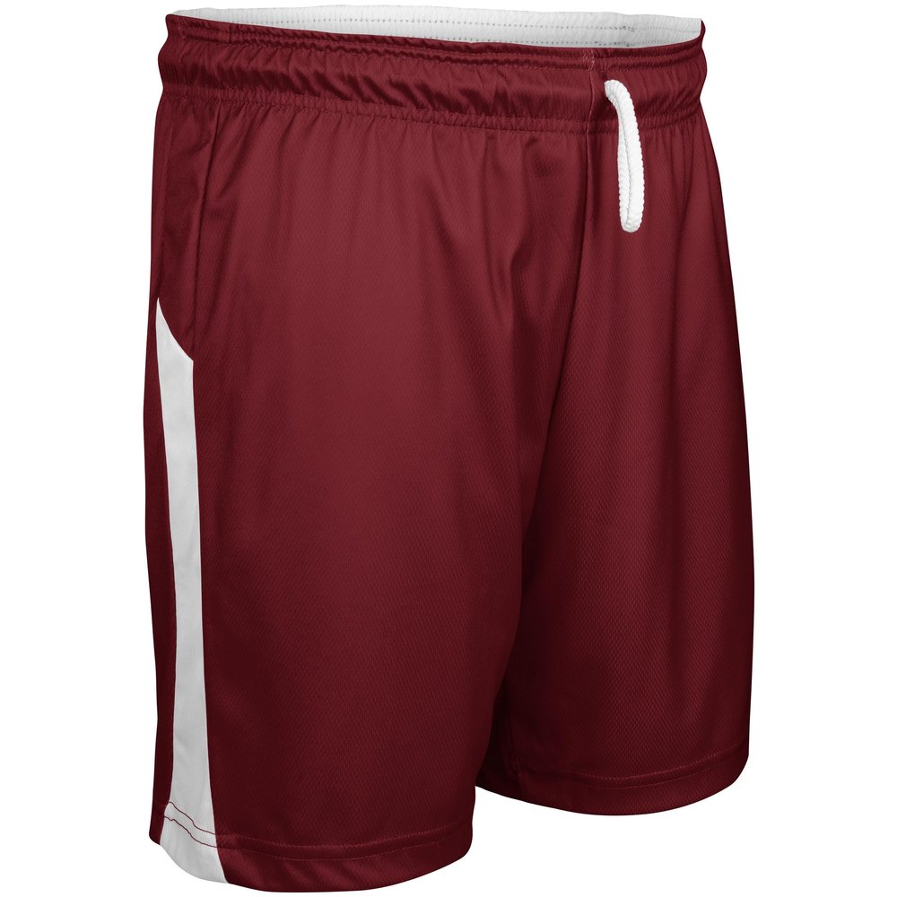 Swish Reversible Basketball Shorts, Men's Medium, Maroon, White