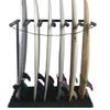 SoCal Surf Rackz Veritcal Surfboard Storage Rack - Durable Wood and Premium Turf Base with Safety Bungee (Black, 6 Board)