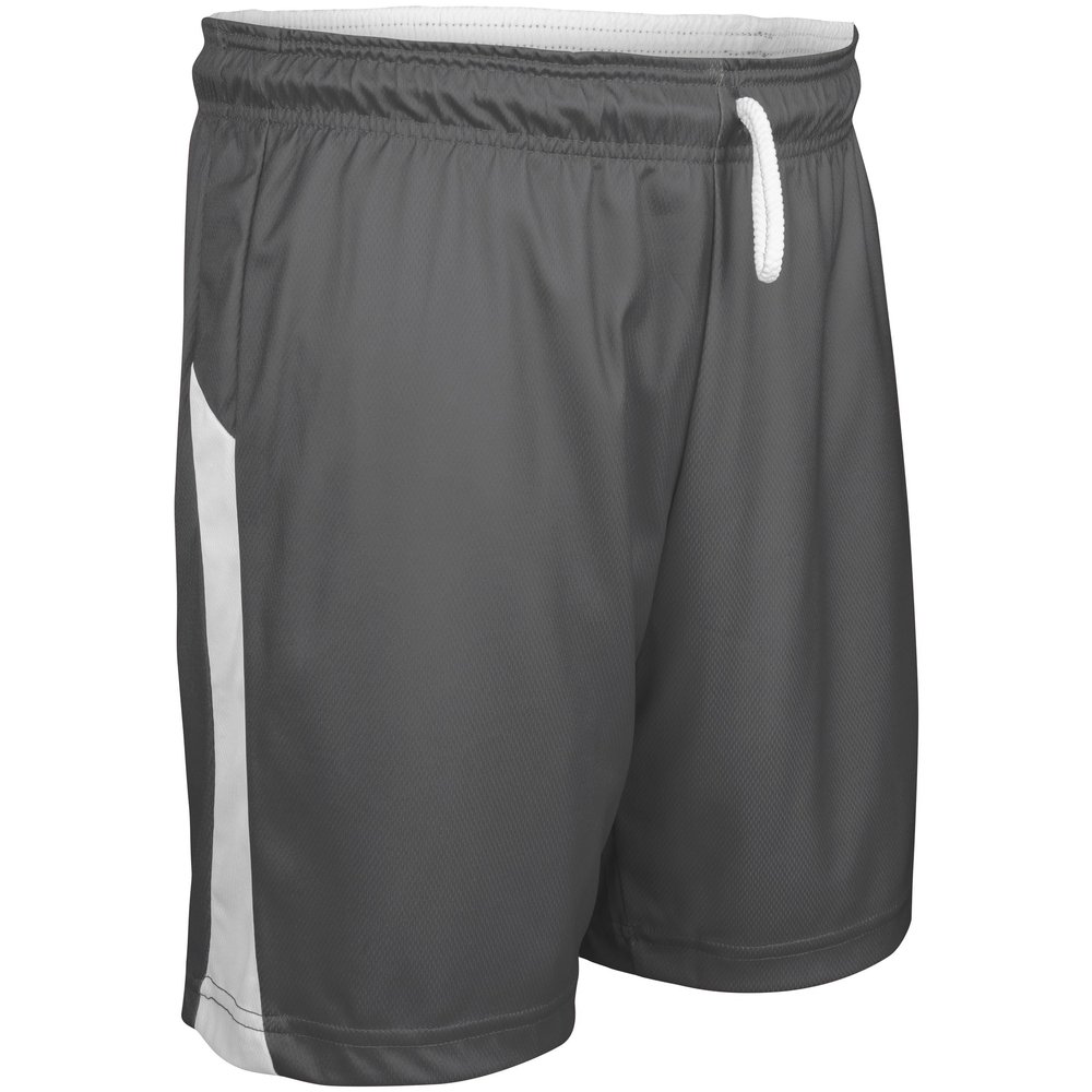 Champro Swish Reversible Basketball Shorts, Men's Medium, Charcoal, White