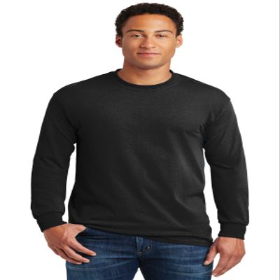 Gildan Long Sleeve Crewneck Plain T Shirt G2400 Black