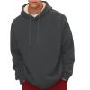 SXMURP Hoodies for Men Sherpa Lined Hoodie Fleece Pullover Dark Gray view 1