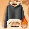 SXMURP Hoodies for Men Sherpa Lined Hoodie Fleece Pullover Dark Gray view 2