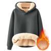 SXMURP Hoodies for Men Sherpa Lined Hoodie Fleece Pullover Dark Gray view 3