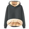 SXMURP Hoodies for Men Sherpa Lined Hoodie Fleece Pullover Dark Gray view 4