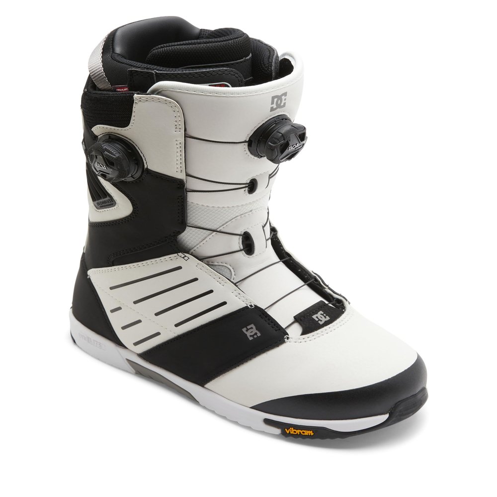 DC Shoes Men's Judge BOA Snowboard Boots - Micro-Adjustable Stable Snowboarding Boot with Insulated Liner & Molded Insole - White/Black/Citrus, 8