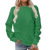 Sweatshirt for Women Long Sleeve Simple Solid Color Hoodies Sweatshirts Casual Loose Trendy Pullover oversized sweatshirt prime of day deals today 2024 Green 4X view 1