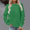 Sweatshirt for Women Long Sleeve Simple Solid Color Hoodies Sweatshirts Casual Loose Trendy Pullover oversized sweatshirt prime of day deals today 2024 Green 4X view 2