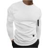 NATHGAM Men Casual Bottoming Shirt Lightweight Slim Cotton Long Sleeve Undershirt Thermal Muscle Gym Workout Athletic Shirt White view 1
