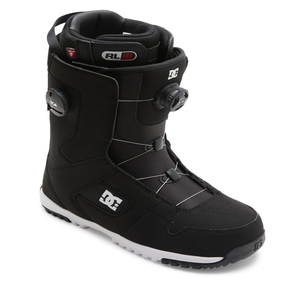DC Shoes Men's Phase BOA Pro Warm Durable Articulated Medium-Flex Ventilated Snowboard Boots, Insulated Liner & Molded Insole, Black/Black/White, 9