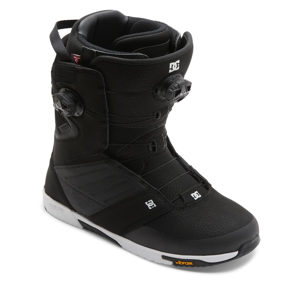 DC Shoes Men's Judge BOA Snowboard Boots - Micro-Adjustable Stable Snowboarding Boot with Insulated Liner & Molded Insole - Black/Black/White, 8.5