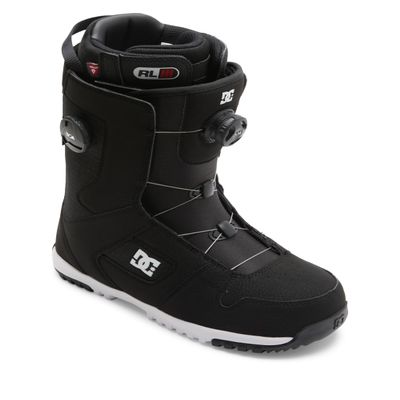 DC Shoes Men's Phase BOA Pro Warm Durable Articulated Medium-Flex Ventilated Snowboard Boots, Insulated Liner & Molded Insole, Black/Black/White, 8