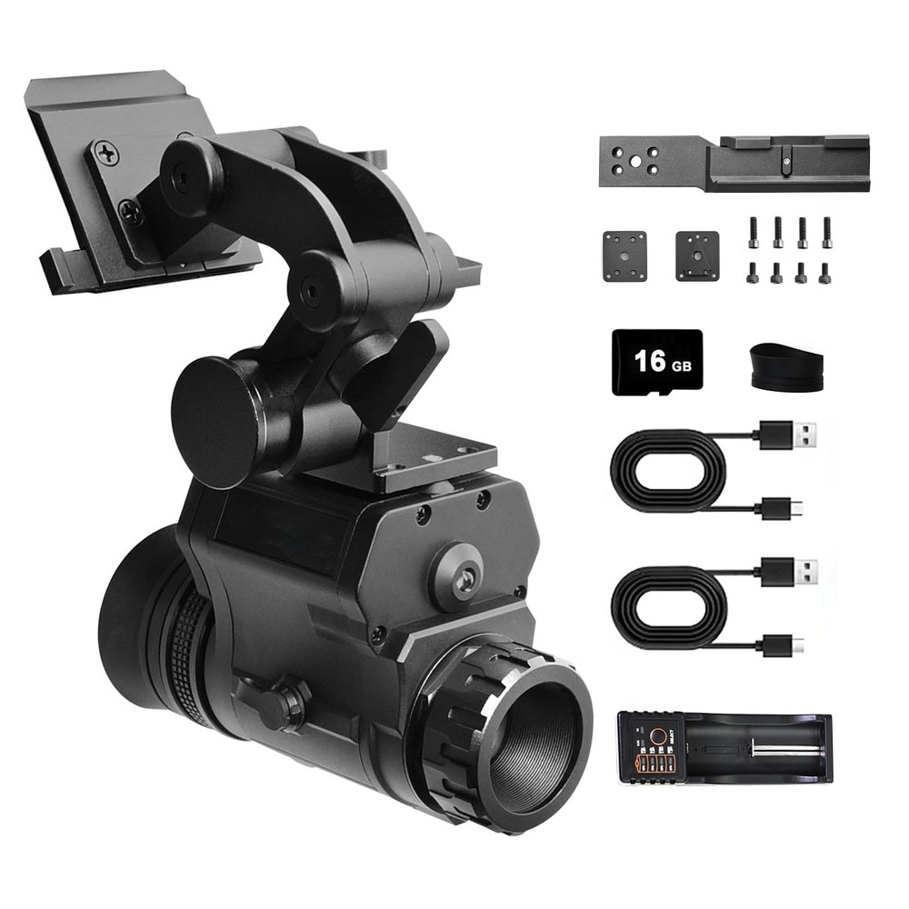 WGFXYBFY NVG 50 Night Vision Goggles, Helmet Mounted Night Vision Monocular, 4 Color Effects Day and Night Use Support WiFi, for Camping and Surveillance